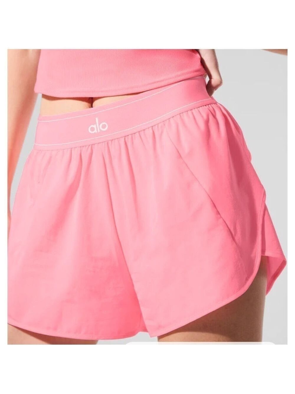 ALO Yoga Neon Bubblegum Pink Match Point Shorts NWT tenniscore - Picture 5 of 9